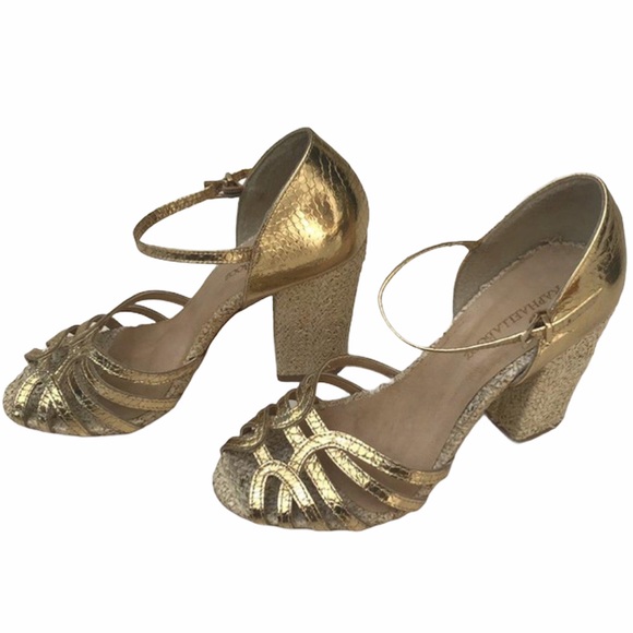 Raphaella Booz, Anthropology, Gold Calla Heels - Picture 3 of 4